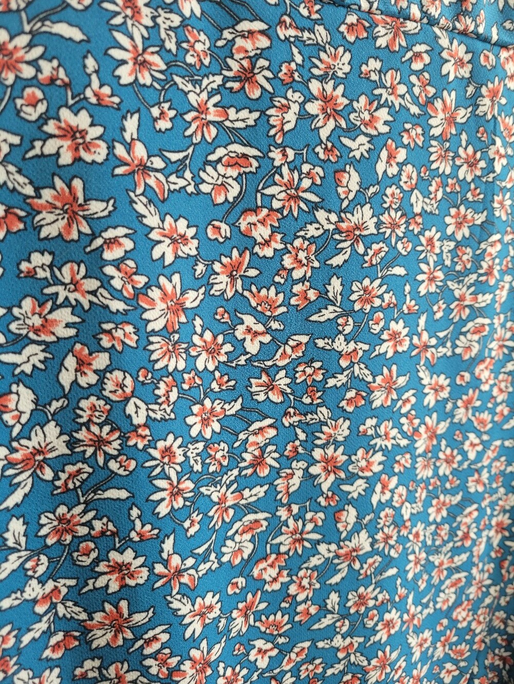 Blue Floral Long-Sleeve Wrap Midi Dress - Picture 4 of 9